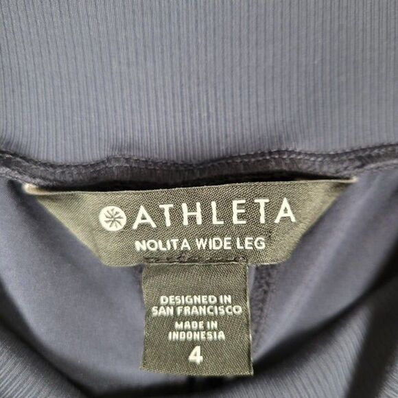 Athleta Size 4 Nolita Wide Leg Pant Pull On Lightweight Stretch Navy Blue - Picture 12 of 12